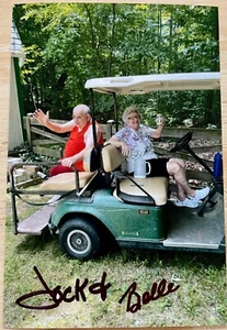 GOLF CART AUTOGRAPHED PHOTO OF JOCK & BELLE, FROM THE JOCK & BELLE SHOW - Picture 1 of 1