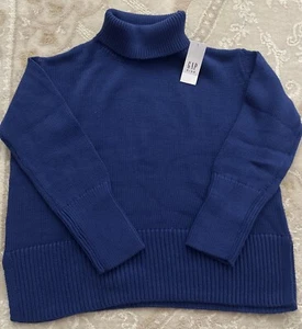 GAP Kids Girls 24/7 Split-Hem Turtleneck 100% Cotton Sweater NWT Sz: S (6-7) - Picture 1 of 6