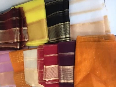 Ethnic Bulk Organza Dupatta Plain Scarf Stole Fancy Wrap Chunni Party 10 Pc Foto 1 de 4