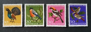 1968 SWITZERLAND ZWITSERLAND SUISSE SET PRO JUVENTUTE BIRDS VF MNH - Picture 1 of 1