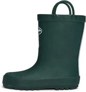 K KomForme Rain Boots Toddlers 10 Dark Green Waterproof Mid-Calf Pull On KHD2776 - Picture 1 of 10