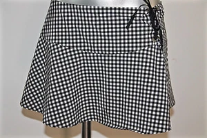 Ravage Mini Beach Skirt Black And White Vichy Check Size 40 FR 44I (3) New - Picture 1 of 3