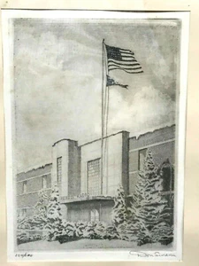 c.1950s DON SWANN Etching BENDIX RADIO - BALTIMORE - Numbered Limited Edition - Picture 1 of 12