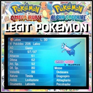 6GEN LEGIT POKEMON • Timid Kalos Born Latios @ Latiosite 6IV  X Y ORAS S&M ULTRA - Picture 1 of 1