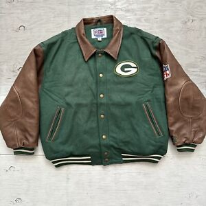 Vintage 90s NFL Pro Line Starter Green Bay Packers Letterman Jacket Size Large