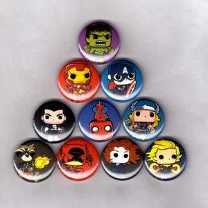 Marvel Funko Pop 1,5" Pins / Buttons (thor Captain America Hulk Spiderman Spielzeug) - Bild 1 von 2