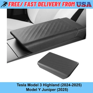 Black TPE Armrest Box Protector for Tesla Model 3 Highland Y Juniper Console - Picture 1 of 11