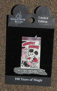 B5 PIN DISNEY MICKEY MOUSE 1930 ERSTE WARE ARTIKEL SCHULE TABLET SELTEN LE  - Bild 1 von 1