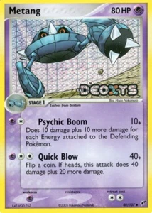 Pokémon METANG 40/107 EX DEOXYS HOLO INVERSO ESTAMPADO TCG 2005 CASI NUEVO - Imagen 1 de 1