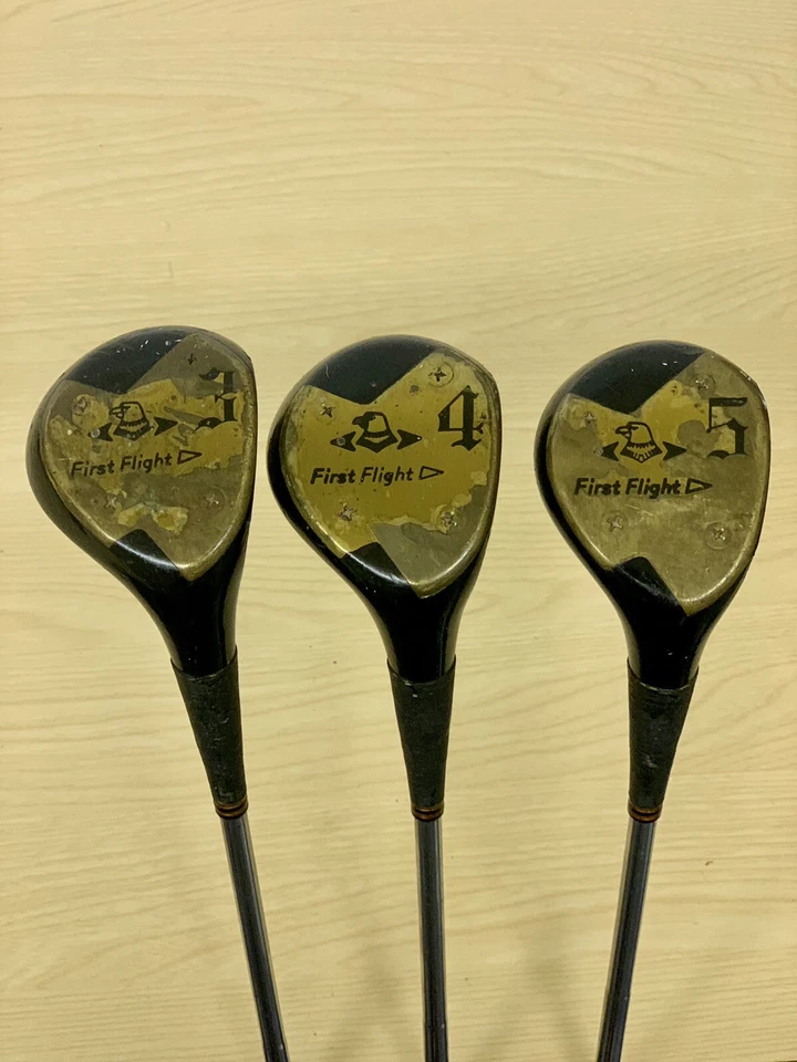 3 x Vintage First Flight Wood Set 3,4,5 / Right Handed - Image 1 of 4