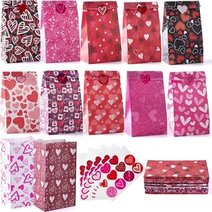 48 Piezas Bolsas de Papel de Regalo de San Valentín Bolsas de Regalos para San Valentín??s Favores de fiesta de día - Imagen 1 de 7