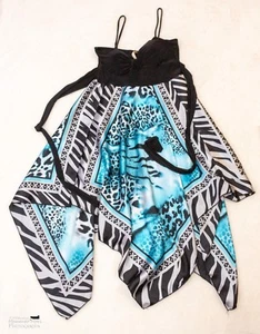 Yoyo 5 Ladies Zebra Dress Small Teal Juniors Ladies - Picture 1 of 7