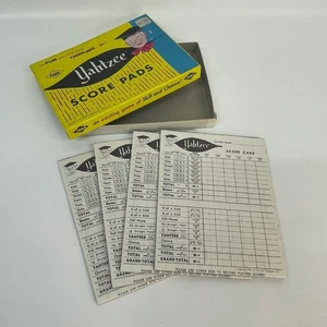 Yahtzee Dice Game E.S. Lowe Vtg 1956 - 4 Pads of Score Cards w/ Box = 89 Sheets - Picture 1 of 3