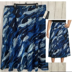 NWT Investments Woman Soft Separates Pull On Mesh A - Line Size 2X Midi Skirt - Picture 1 of 12
