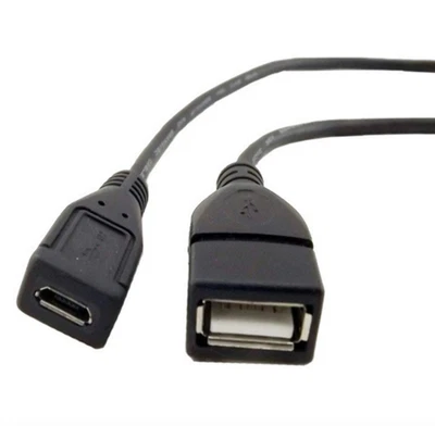 USB 2.0 Female to Micro USB Female Adapter Cable Data Transfer Converter - Image 1 of 4
