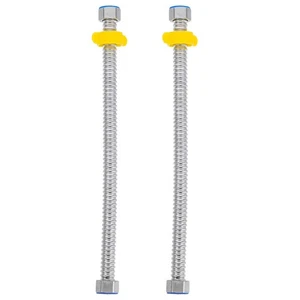  Conector de manguera trenzada para calentador de agua de acero inoxidable corrugado 2 piezas - Imagen 1 de 20