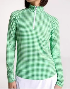 Lady Hagen Printed UV 1/4 Zip Women Green Fusion Long Sleeve Golf NWT D30 Medium - Picture 1 of 6