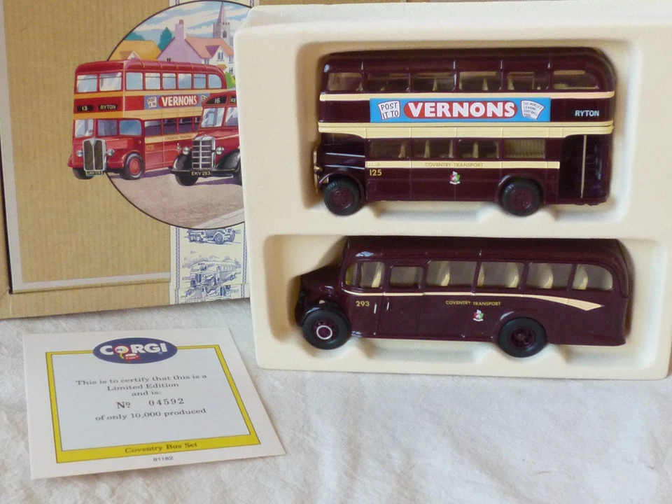 CORGI Omnibus-Set "AEC bus / Bedford OB Coach" in 1:76 / 1:50 – "Coventry" - Bild 1 von 1