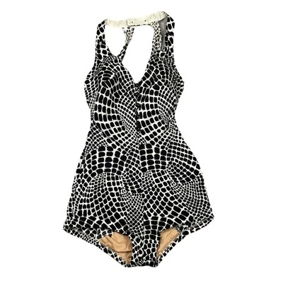 Vintage COLE OF CALIFORNIA Black White Bathing Suit Pinup Women’s 12 Style C4315 Foto 1 de 4