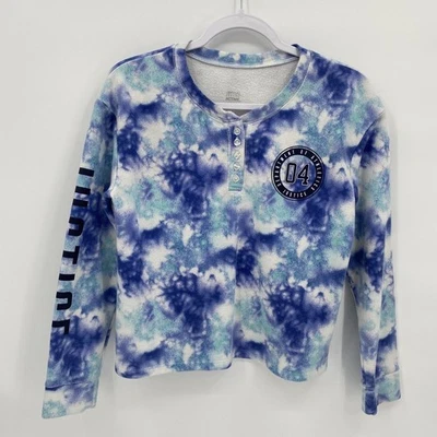 Justice Active Girls Tie Dye Round Neck Long Sleeve Pullover Sweatshirt 14/16 - Image 1 of 4