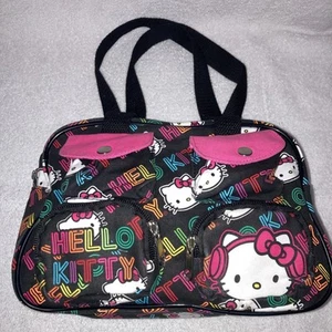 Borsa a mano Loungefly 2011 Hello Kitty tasca anteriore tela tote borsetta carattere arcobaleno - Foto 1 di 7