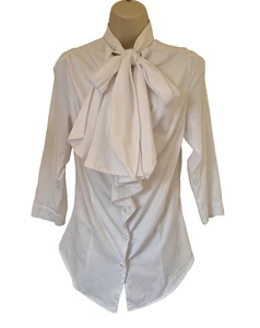 Vivienne Westwood Anglomania White Bow tie Blouse Shirt Women Size 40 Rare - Picture 1 of 13