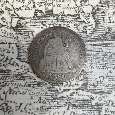 Seated Liberty Dime 1890 FINE - SD7 - Image 1 of 4