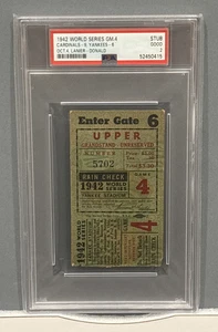 1942 World Series Game 4 -- Yankees v. Cardinals -- PSA Ticket Stub - Bild 1 von 1