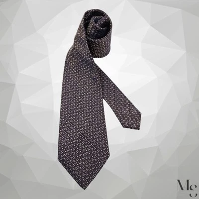 Corbata de seda de lujo geométrica marrón BOGGI MILANO hecha en Italia 60"-3,5" EX ESTADO Foto 1 de 4