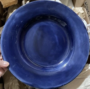 Pottery Barn Sausalito Round Dinner Plate Sapphire Slate Blue 12” - Picture 1 of 5