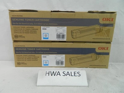 Cartucho de tóner cian original Okidata 44059111 C830 NUEVO SELLADO OEM Foto 1 de 4