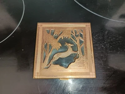 Ancien Poudrier Art Déco - Photo 1/2