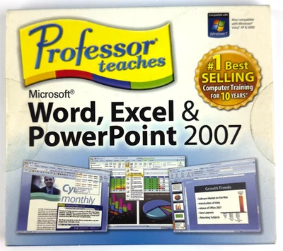 Professor Teaches Microsoft Word Excel PowerPoint 2007 Nuevo Sellado Nuevo en Caja Foto 1 de 4