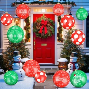 12er Pack Riesiger Aufblasbarer Weihnachtsschmuck für Außendekoration, Große Chri... - Bild 1 von 7