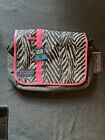 JANSPORT Crossbody Messenger Laptop Bag Retro Pink & Black Zebra Striped NWT