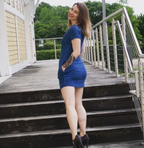 Me Undies Blue Hacci Shift Sweatshirt Dress Womens Small Pockets Super Soft - Picture 1 of 8