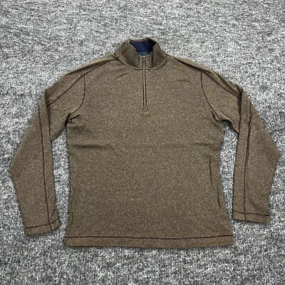 Suéter Robert Graham Para Hombres Mediano Marrón 1/4 Cremallera Pullover Clásico Preppy Golf Foto 1 de 4