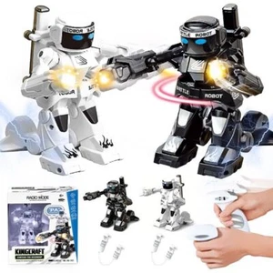 2 X Kingcraft Battle Rc Robots Toy 2.4G Remote Control For Kids 777-615 White Bl - Picture 1 of 3