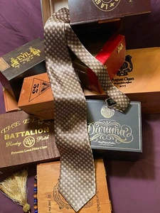 Stafford Executive Tie Italian Silk Geometric Checkered Tan Caramel Colors - Bild 1 von 2