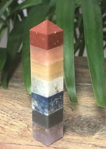 3” Chakra Wand Faceted Gemstone Specimen Standing Reiki Chakra Crystal Therapy. - Picture 1 of 12