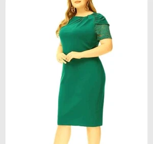 Vintage Dresses for Women 1950s Evenings Fall Dress with Sleeve Green 18W-2X - Picture 1 of 1
