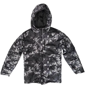 Columbia Coat Jacket Parka with Hood - Boy's Large Black & Gray Camo, Insulated - Picture 1 of 6