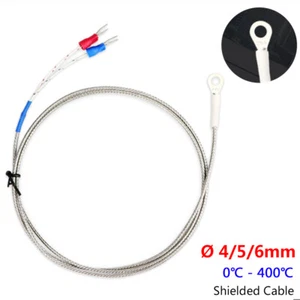 Ø 4/5/6mm K-Type Thermocouple Temperature Sensor Probe 1-5 Meters Shielded Cable - Picture 1 of 9