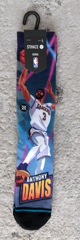 Anthony Davis Los Angeles Lakers LA Stance NBA Fast Break Socks Large Mens 9-13 Cover