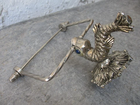 Vintage Brass Niquel Coated Bathroom Toilet Paper Roll Holder Nice Fish Shape Cover