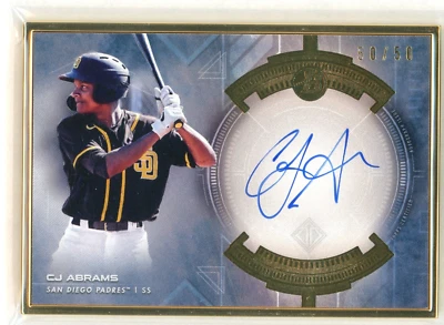 2020 Bowman Transcendent CJ ABRAMS Gold Framed Auto RC #d/50/50 Nationals - Image 1 of 2