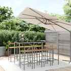9 Piece Garden Bar Set Grey Poly Rattan& Solid Wood Acacia