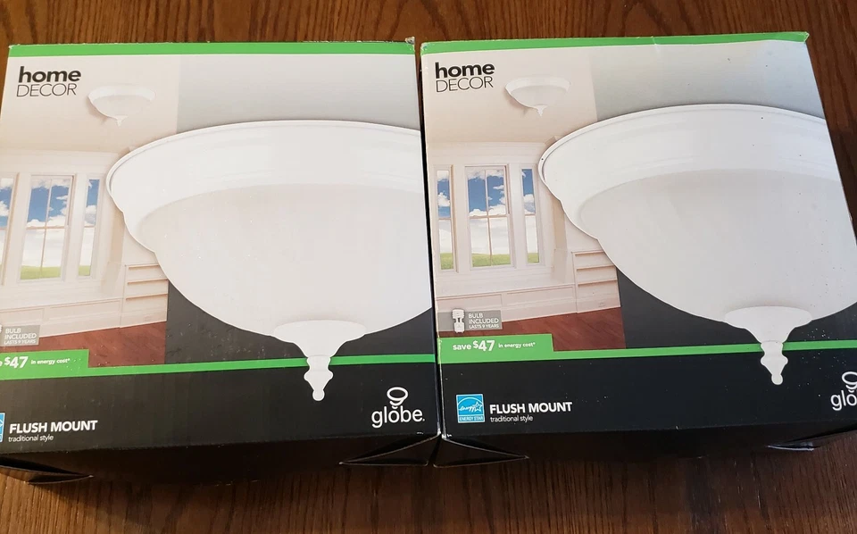 Globe Electric 6261201 White 1 Light 11 Inch Flush Mount Ceiling Light Fixture