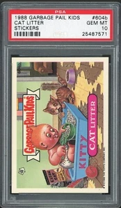 1988 Topps Garbage Pail Kids 15th Series #604b Cat Litter PSA 10 GEM MINT Os15 - Picture 1 of 3