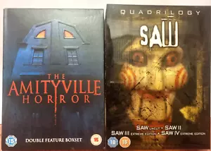 Saw Quadrilogy 3D Jigsaw Edition & Amityville Double Feature DVD - Rare Horror - Imagen 1 de 1